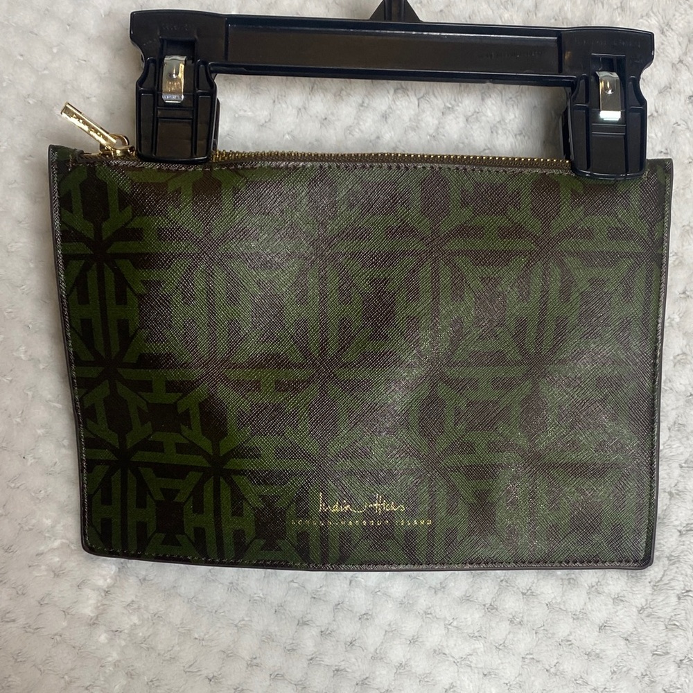 India Hicks Green and Brown Patterned Clutch bag